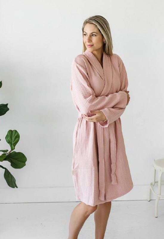 Müslin Bornoz Pembe Müslin Bornoz Pembe