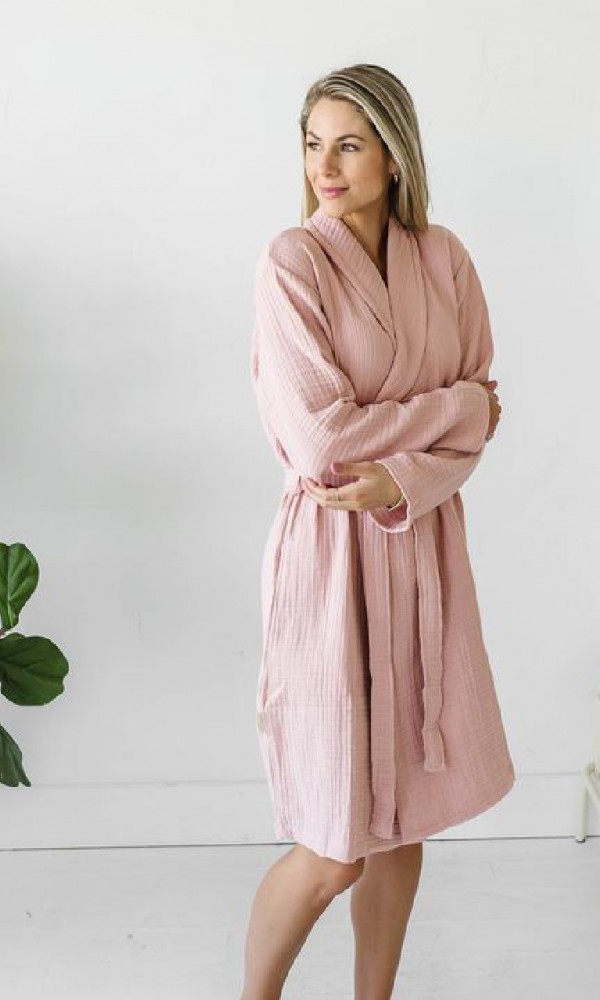 Muslin Bathrobe Pink