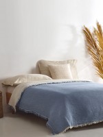 Muslin Bedspread Blue