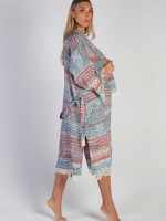 Pica Bathrobe Blue - Red