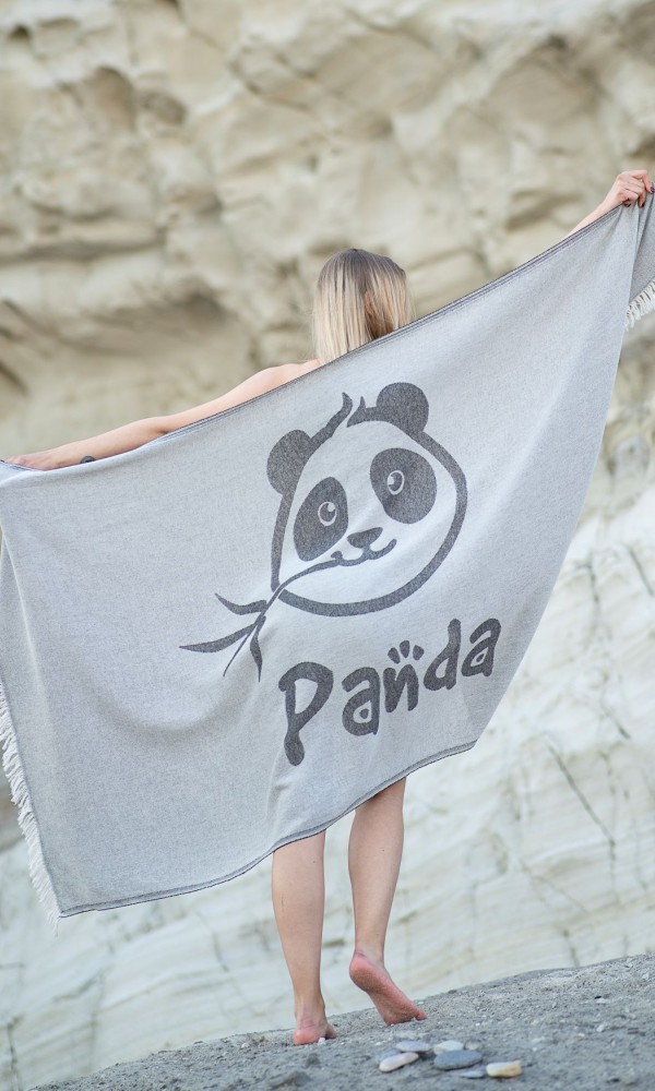 Panda Recycled Peştemal Siyah