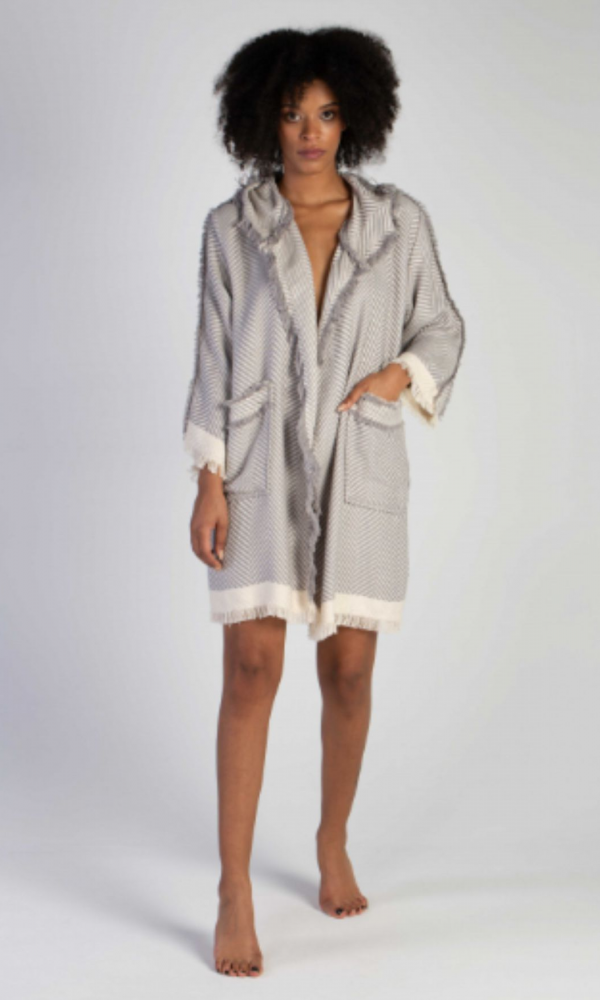 Chevron Bathrobe Grey