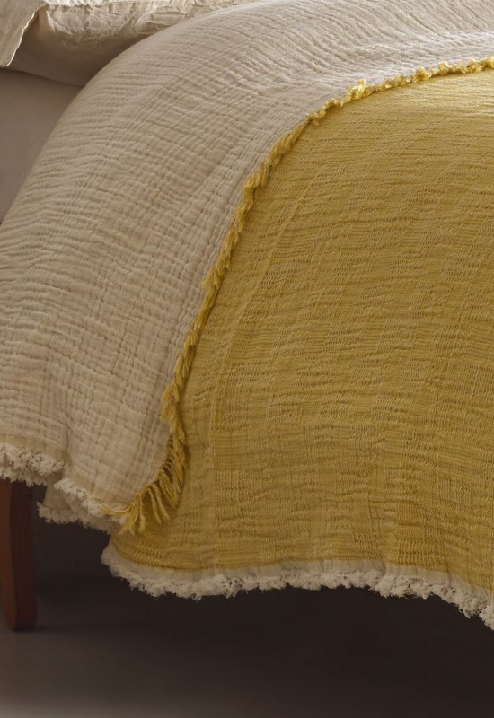 Muslin Bedspread Yellow