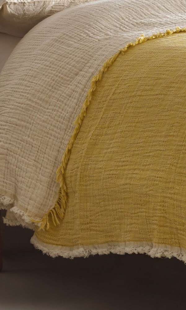 Muslin Bedspread Yellow