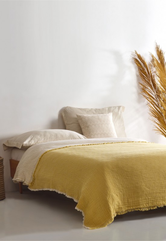 Muslin Bedspread Yellow