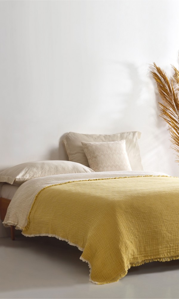 Muslin Bedspread Yellow