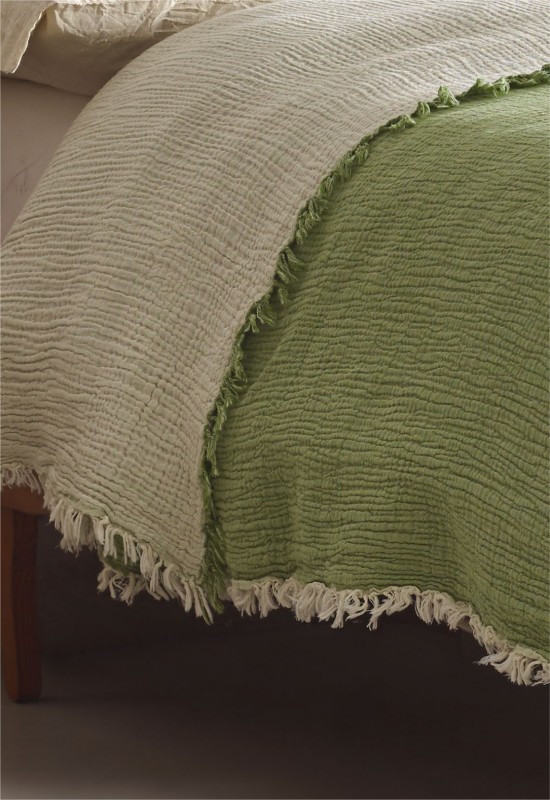 Muslin Bedspread Green