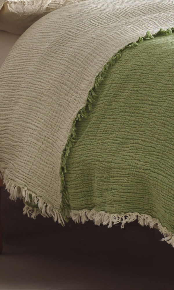 Muslin Bedspread Green