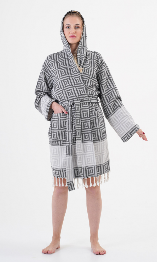 Square Bathrobe Black