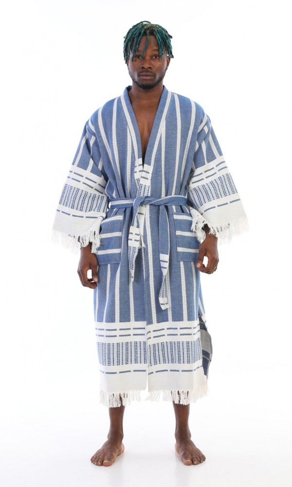 Astrea Bathrobe Navy Blue