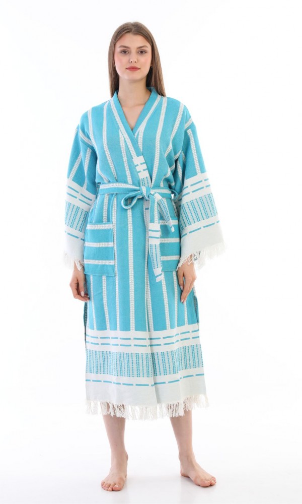 Astrea Bathrobe Turquoise