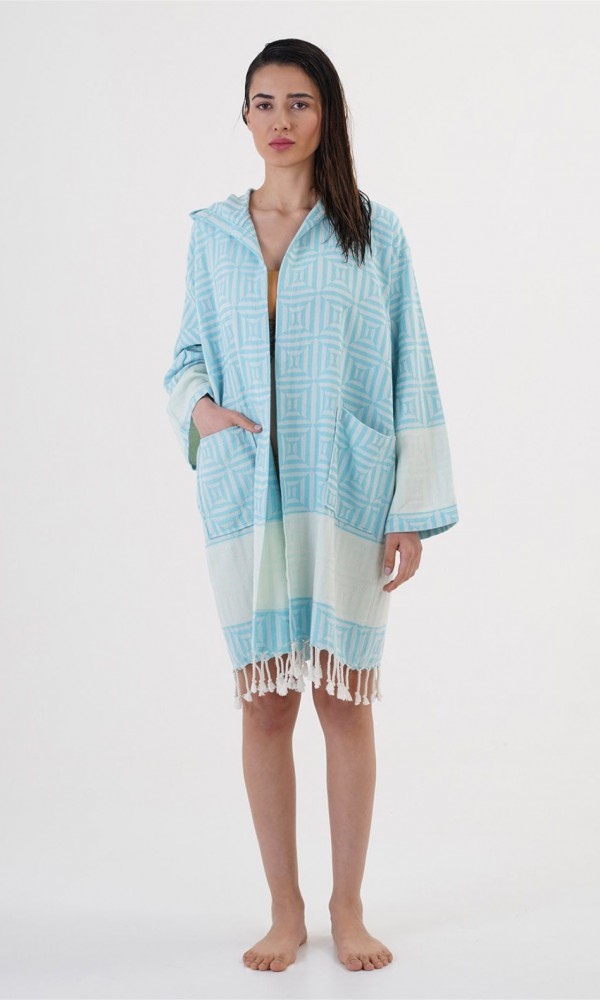 Square Bathrobe Turquoise