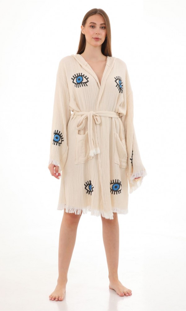 Eye Bathrobe Wooden Prindet