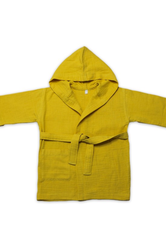 Muslin Bathrobe Mustard Color